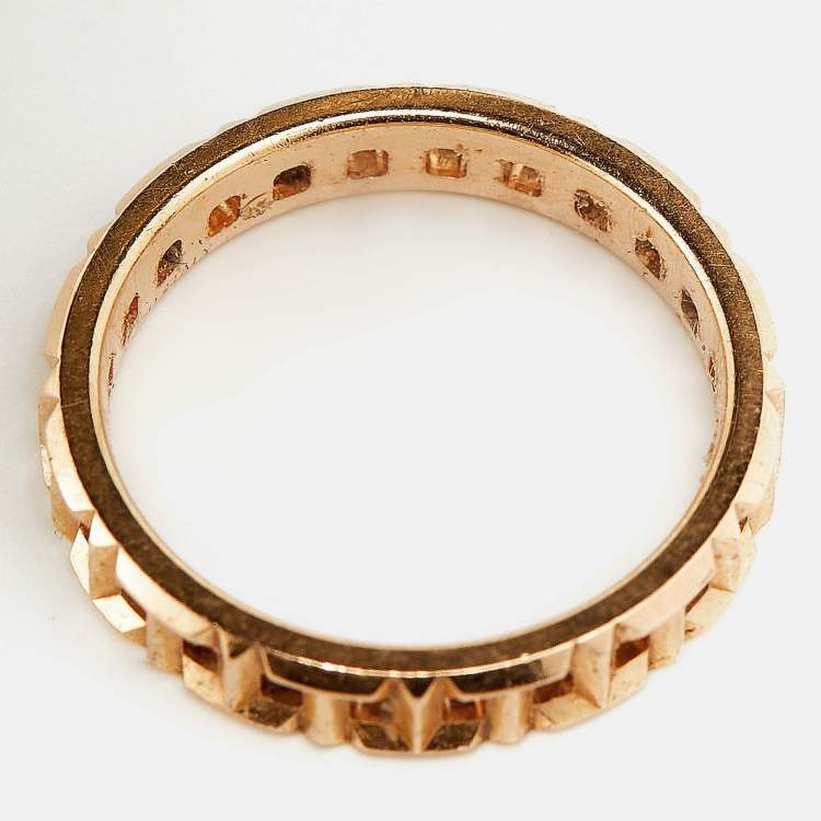 Pre Owned Tiffany & Co. 18k T True 18k Rose Gold Narrow Ring Size 49