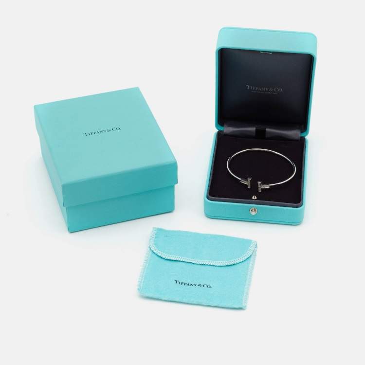 Pre Owned Tiffany & Co. Tiffany T Wire Diamonds 18k White Gold Bracelet