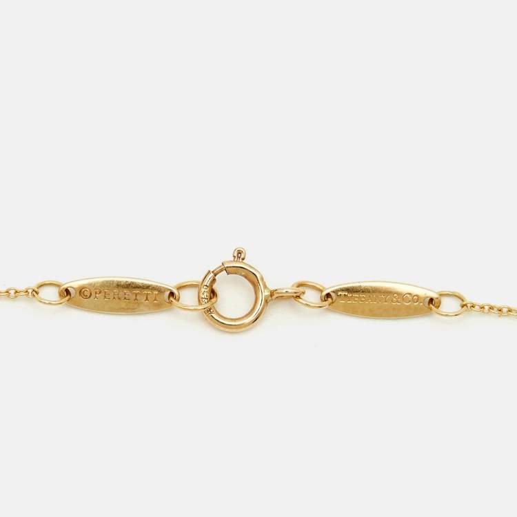 Pre Owned Tiffany & Co. Elsa Peretti Open Heart 18k Yellow Gold Necklace