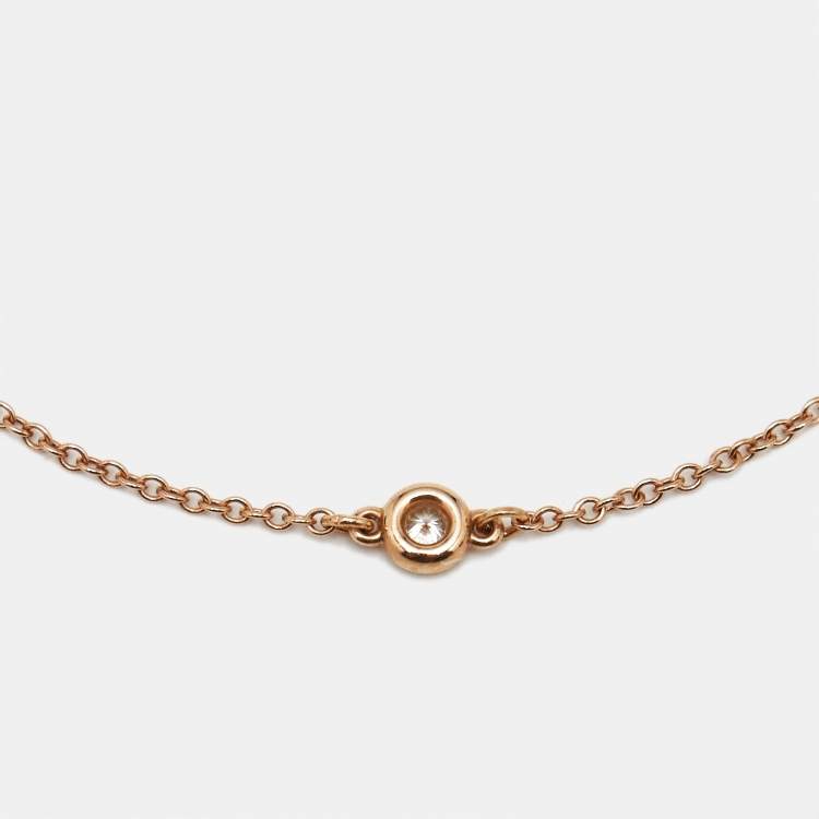 Pre Owned Tiffany & Co. Elsa Peretti Diamonds by the Yard 18k Rose Gold Bracelet