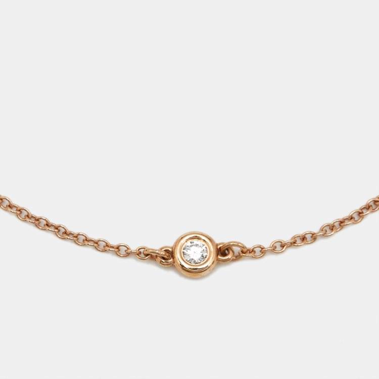 Pre Owned Tiffany & Co. Elsa Peretti Diamonds by the Yard 18k Rose Gold Bracelet