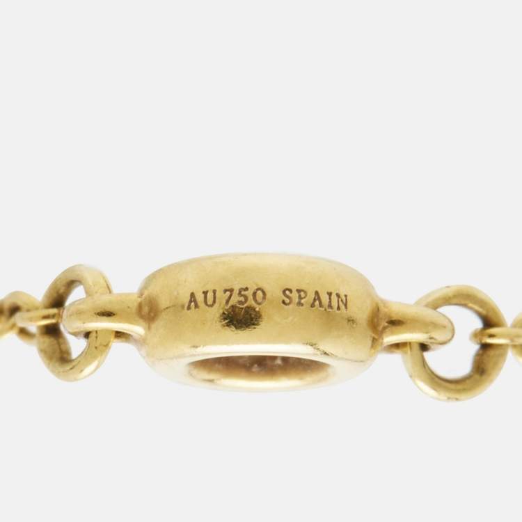 Pre Owned Tiffany & Co. Elsa Peretti Diamonds by the Yard 18k Yellow Gold Ring Size 54