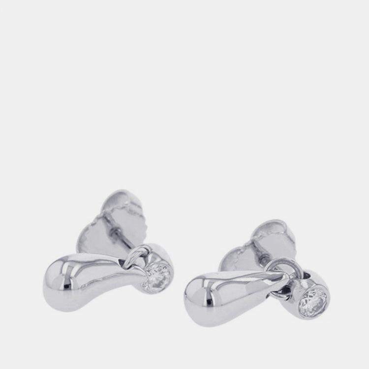 Pre Owned Tiffany & Co. Teardrop Elsa Peretti Platinum Diamond Earrings
