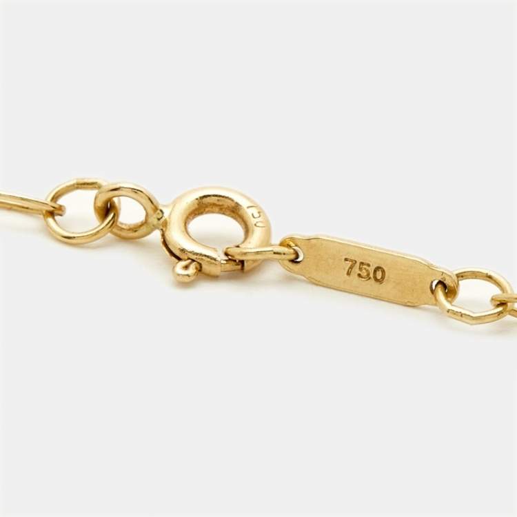 Pre Owned Tiffany & Co. Oval Key 18k Yellow Gold Necklace