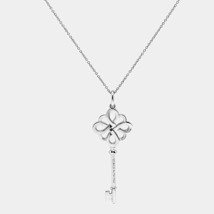 Pre Owned Tiffany & Co. Tiffany Keys Diamonds 18k White Gold Necklace