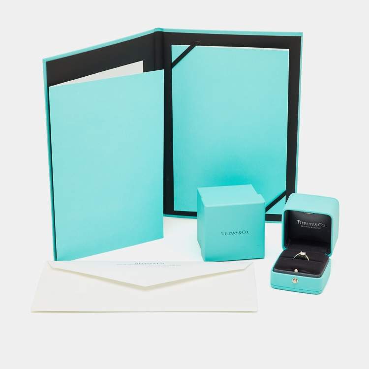 Pre Owned Tiffany & Co. 1 ct Solitaire Diamond Platinum 4 Prong Ring Size 52