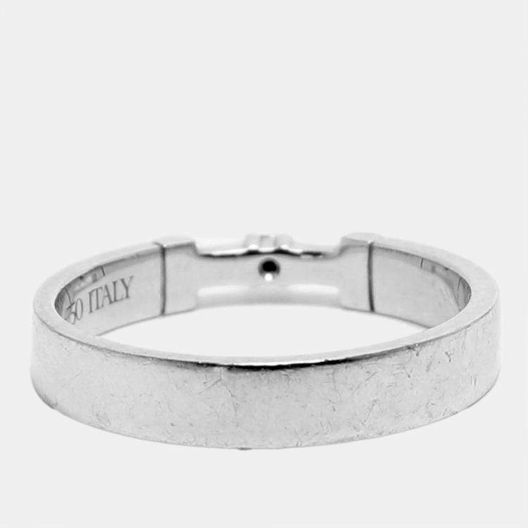 Pre Owned Tiffany & Co. 18k White Gold T True Ring Size 51
