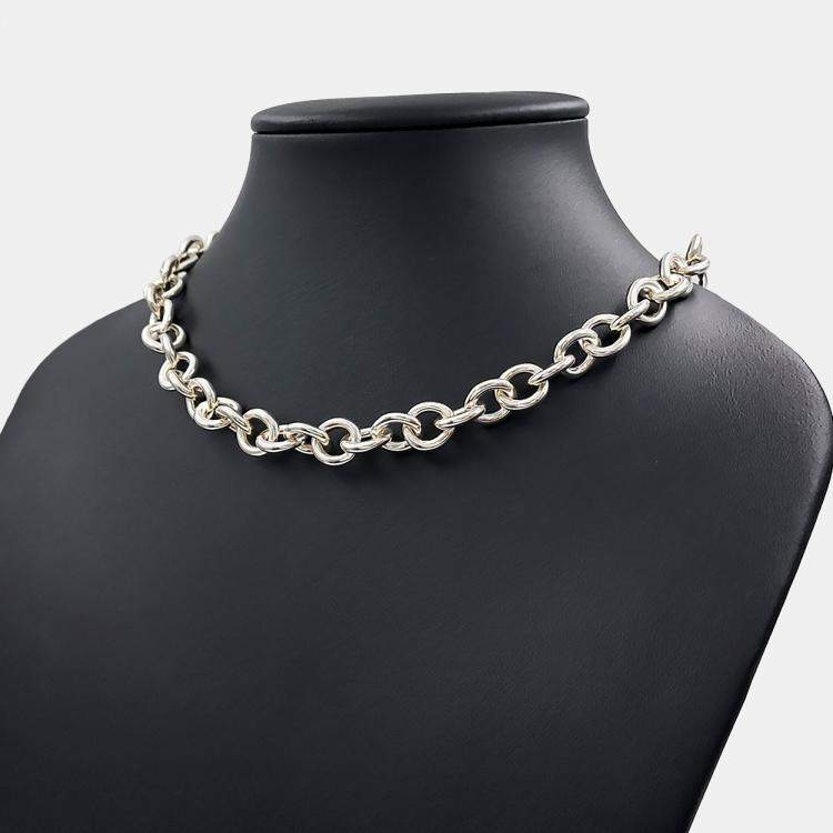 Pre Owned Tiffany & Co. Silver Diamond 1p Return-to Heart Tag Necklace