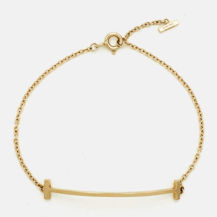 Pre Owned Tiffany & Co. T Smile 18K Yellow Gold Bracelet
