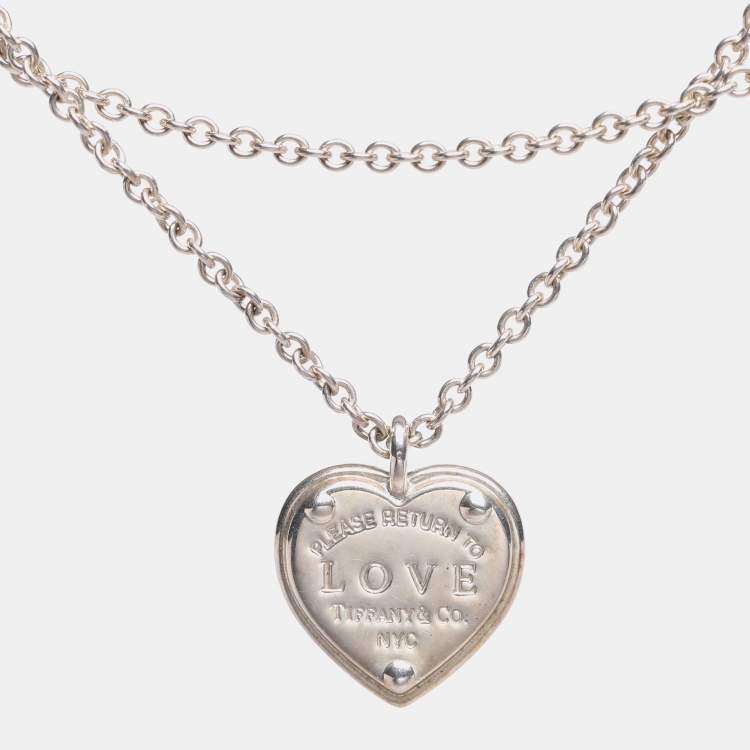 Pre Owned Tiffany & Co. Return To Tiffany Love Heart Tag Key Sterling Silver Bracelet