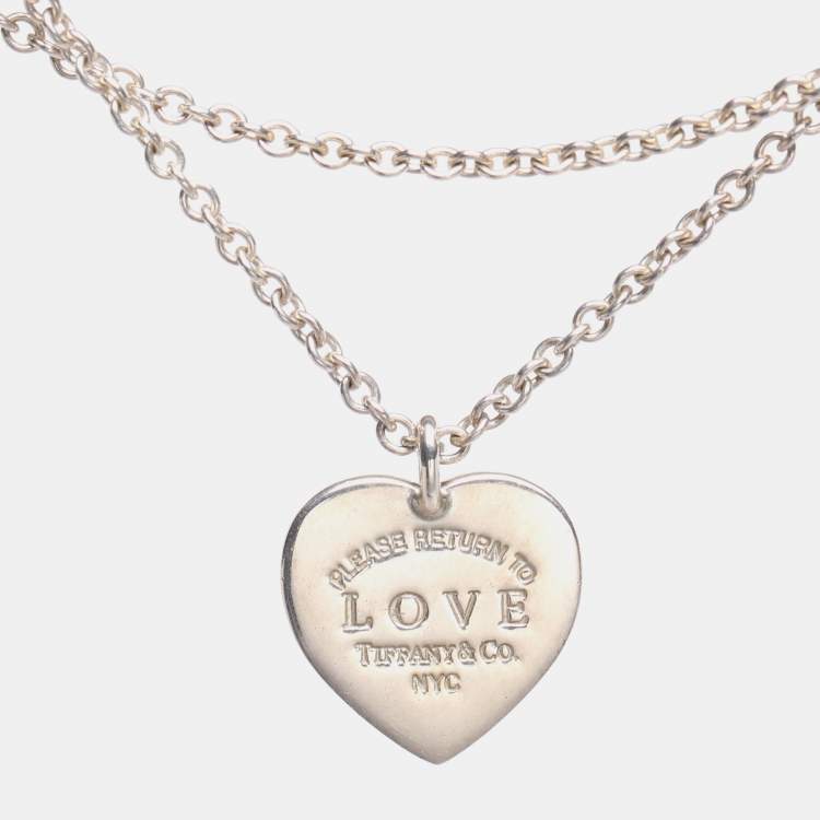 Pre Owned Tiffany & Co. Return To Tiffany Love Heart Tag Key Sterling Silver Bracelet