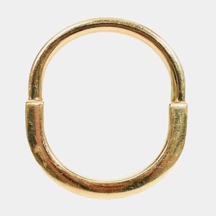 Pre Owned Tiffany & Co. Lock 18K Yellow Gold and Diamond Ring EU 57