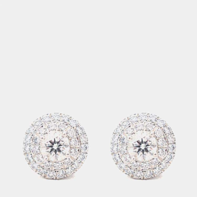 Pre Owned Tiffany & Co. Soleste Platinum, Diamond Stud Earrings