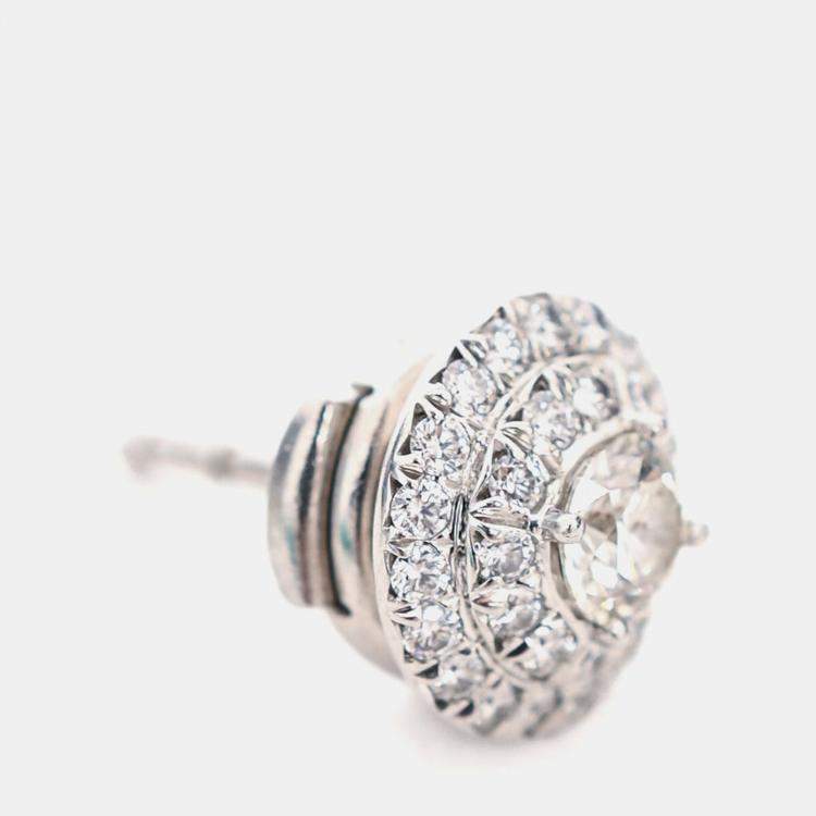 Pre Owned Tiffany & Co. Soleste Platinum, Diamond Stud Earrings