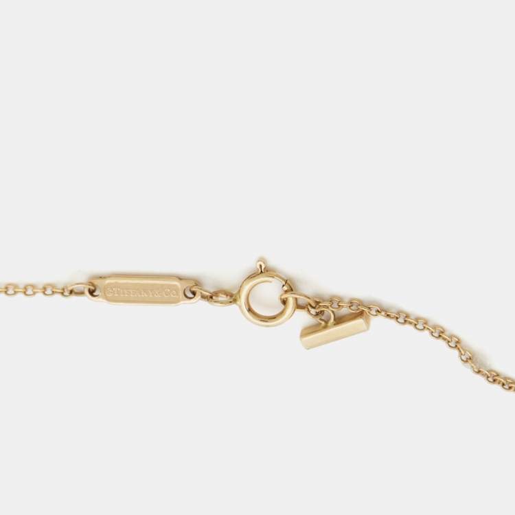 Pre Owned Tiffany & Co. T Smile Diamonds 18k Rose Gold Mini Model Necklace