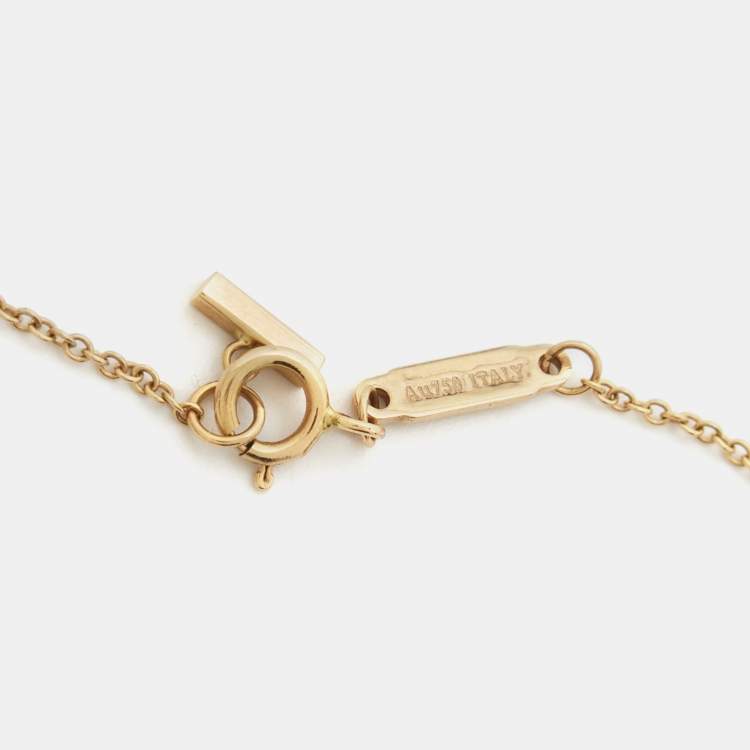 Pre Owned Tiffany & Co. T Smile Diamonds 18k Rose Gold Mini Model Necklace