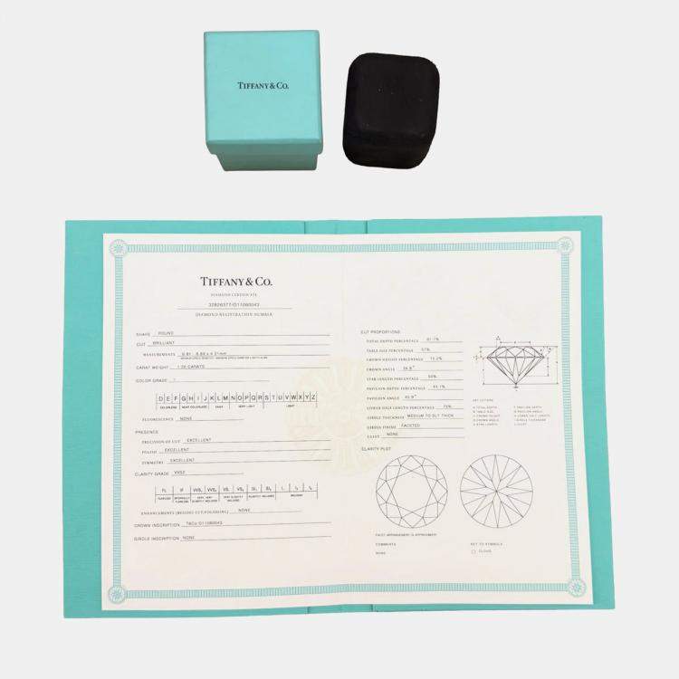 Pre Owned Tiffany & Co. Platinum and Diamond Solitaire Ring EU 52