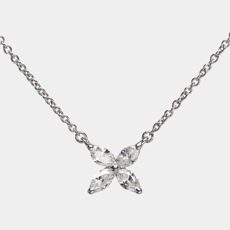 Pre Owned Tiffany & Co. Tiffany Victoria Diamond Platinum Necklace