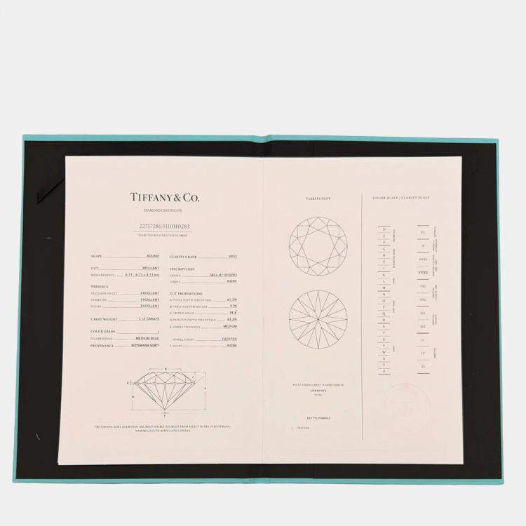 Pre Owned Tiffany & Co. 1.12 ctw Platinum and Diamond Engagement Ring EU 52