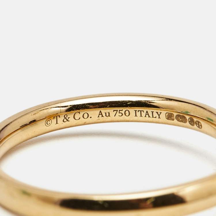 Pre Owned Tiffany & Co. Tiffany T 18K Yellow Gold T1 Ring Size 59