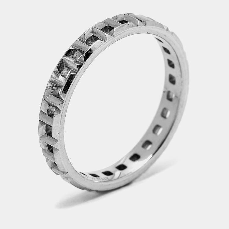 Pre Owned Tiffany & Co. Tiffany True 18k White Gold Narrow Ring Size 55