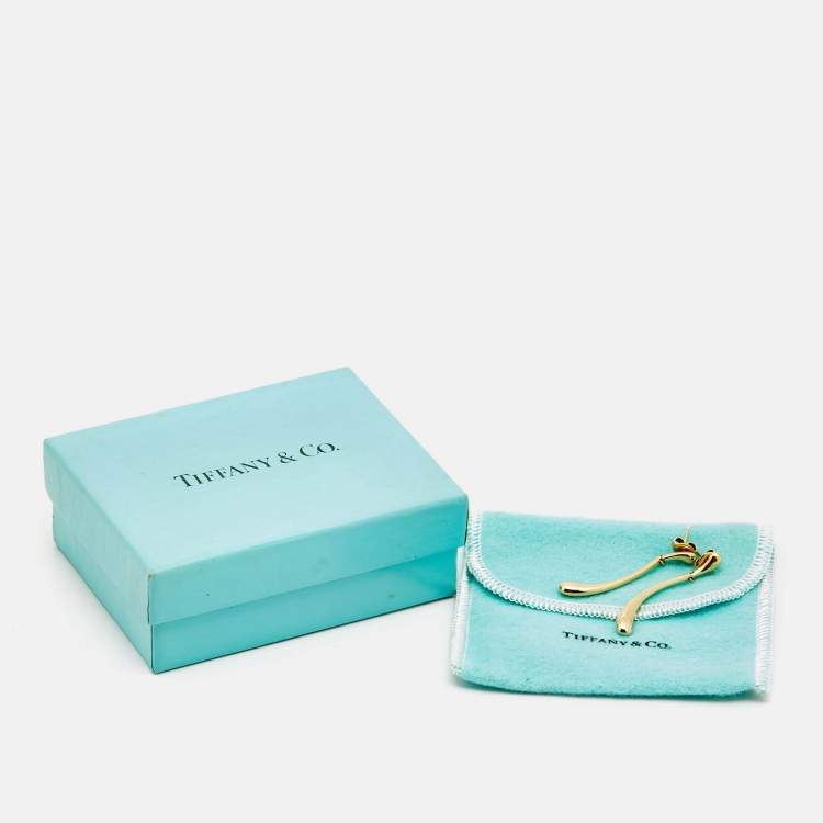 Pre Owned Tiffany & Co. Elsa Peretti Teardrop 18k Yellow Gold Dangle Earrings