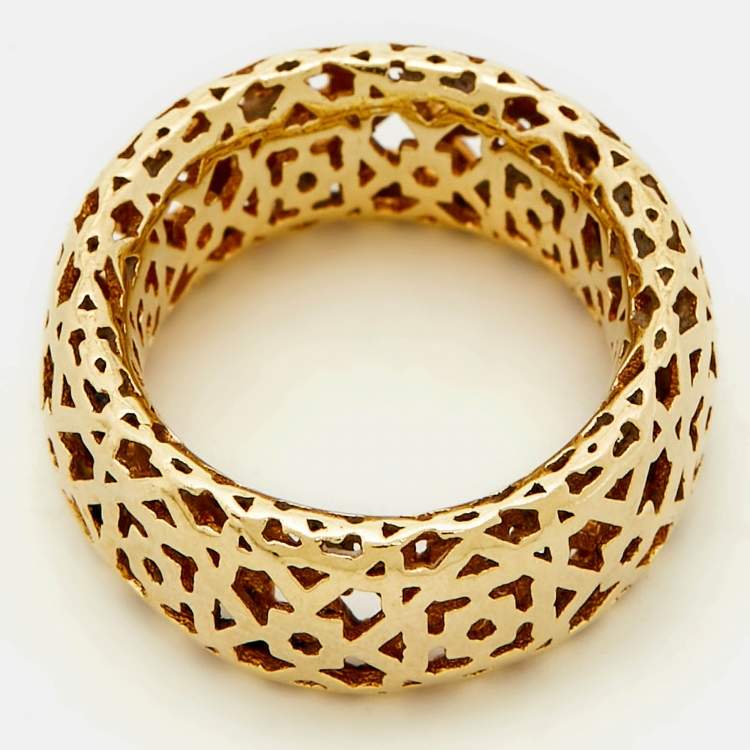 Pre Owned Tiffany & Co. Paloma Picasso Marrakesh 18k Yellow Gold Band Ring Size 53