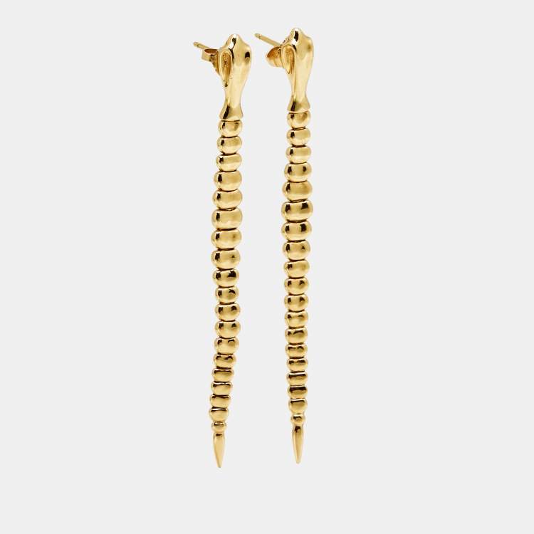 Pre Owned Tiffany & Co. Elsa Peretti Viper 18k Yellow Gold Earrings