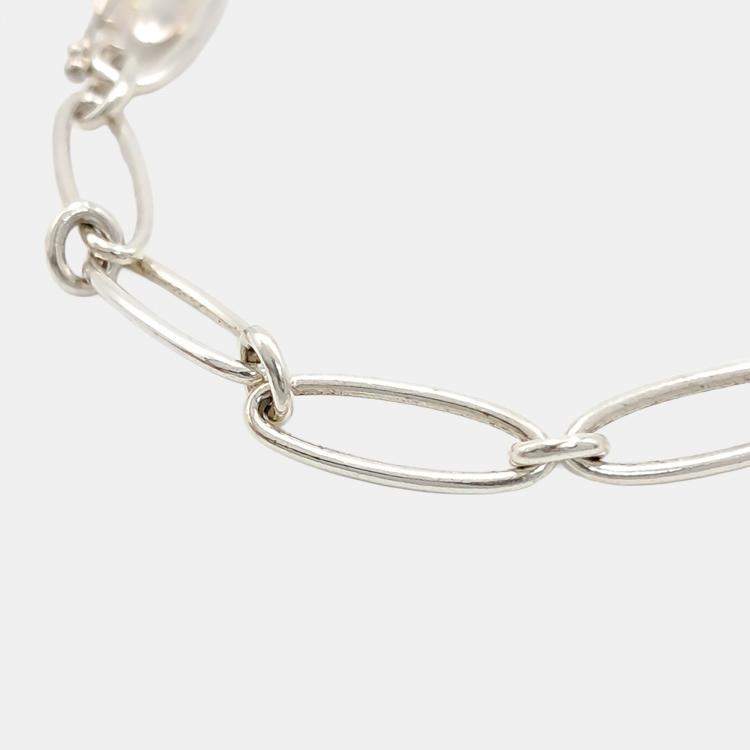 Pre Owned Tiffany Silver Full Heart Bracelet