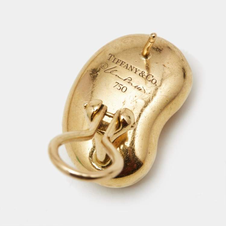 Pre Owned Tiffany & Co. Elsa Peretti Bean 18k Yellow Gold Earrings