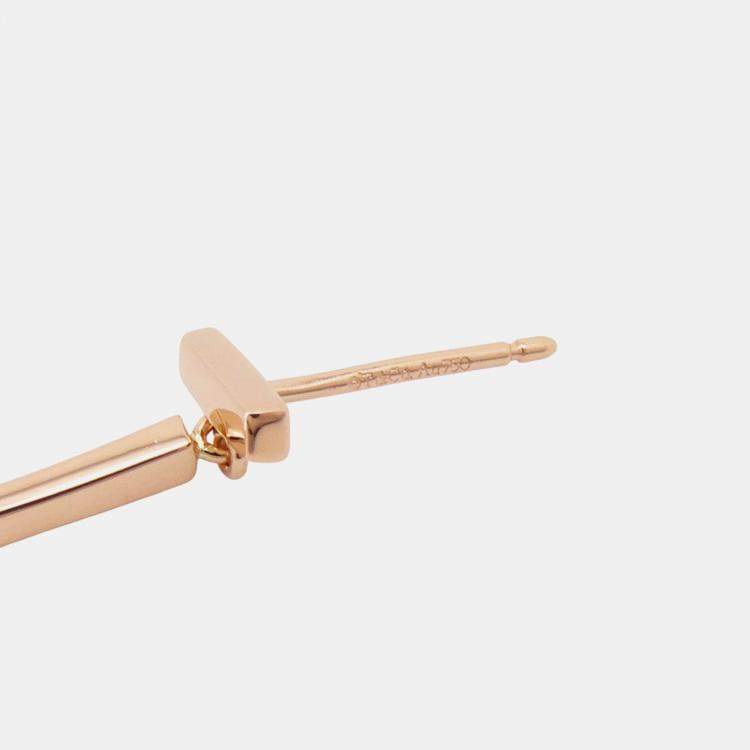 Pre Owned Tiffany & Co. T-Wire Bar 18K Pink Gold Earrings