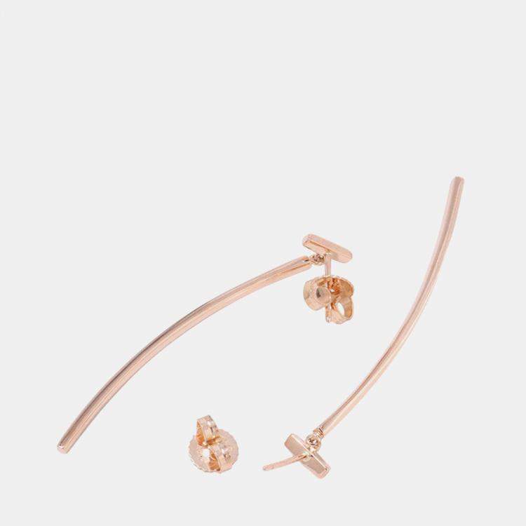Pre Owned Tiffany & Co. T-Wire Bar 18K Pink Gold Earrings