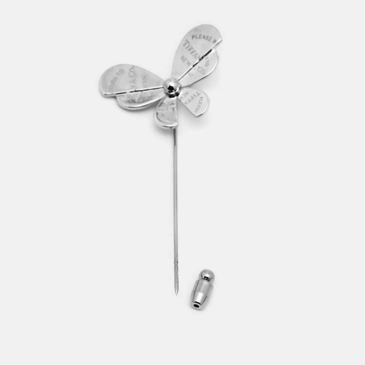 Pre Owned Tiffany & Co. Return to Tiffany Love Bugs Butterfly 18k Two-Tone Gold Sterling Silver Pin Brooch