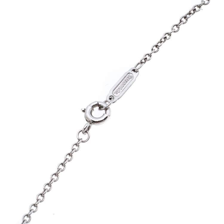 Pre Owned Tiffany & Co. Etoile Heart 5 Diamond Platinum Pendant Necklace