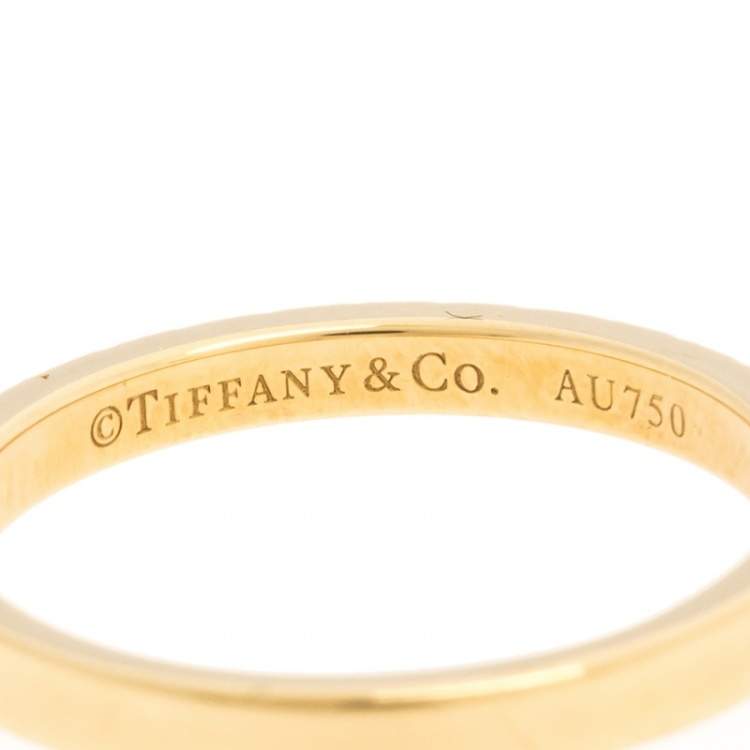 مملوكة مسبقًا Tiffany & Co. Diamond 18k Yellow Gold Half Eternity Ring Size 50