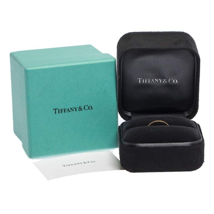 مملوكة مسبقًا Tiffany & Co. Diamond 18k Yellow Gold Half Eternity Ring Size 50