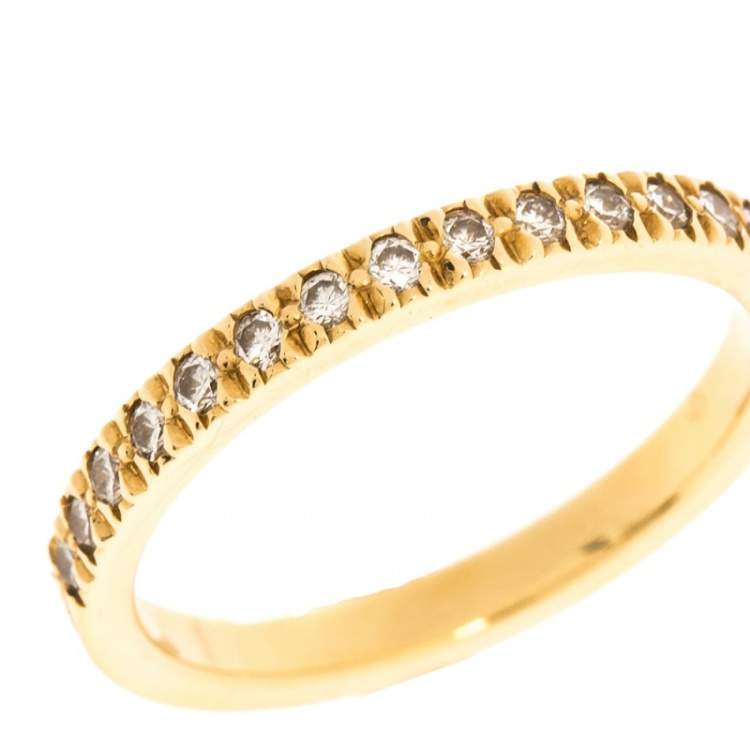 مملوك ة مسبقًا Tiffany & Co. Diamond 18k Yellow Gold Half Eternity Ring Size 50