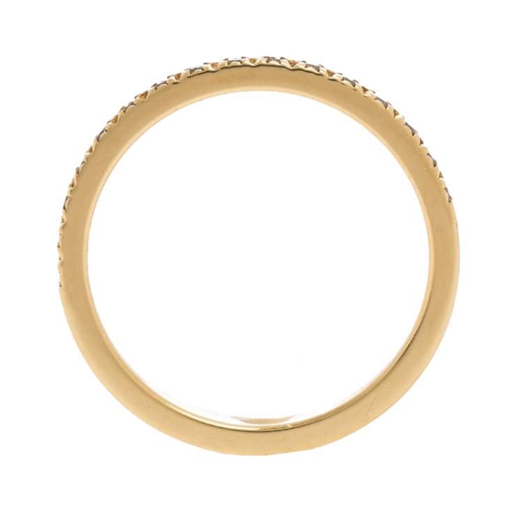 مملوكة مسبقًا Tiffany & Co. Diamond 18k Yellow Gold Half Eternity Ring Size 50