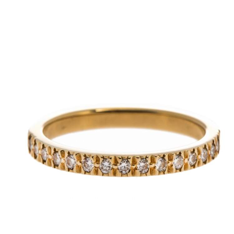 مملوكة مسبقًا Tiffany & Co. Diamond 18k Yellow Gold Half Eternity Ring Size 50