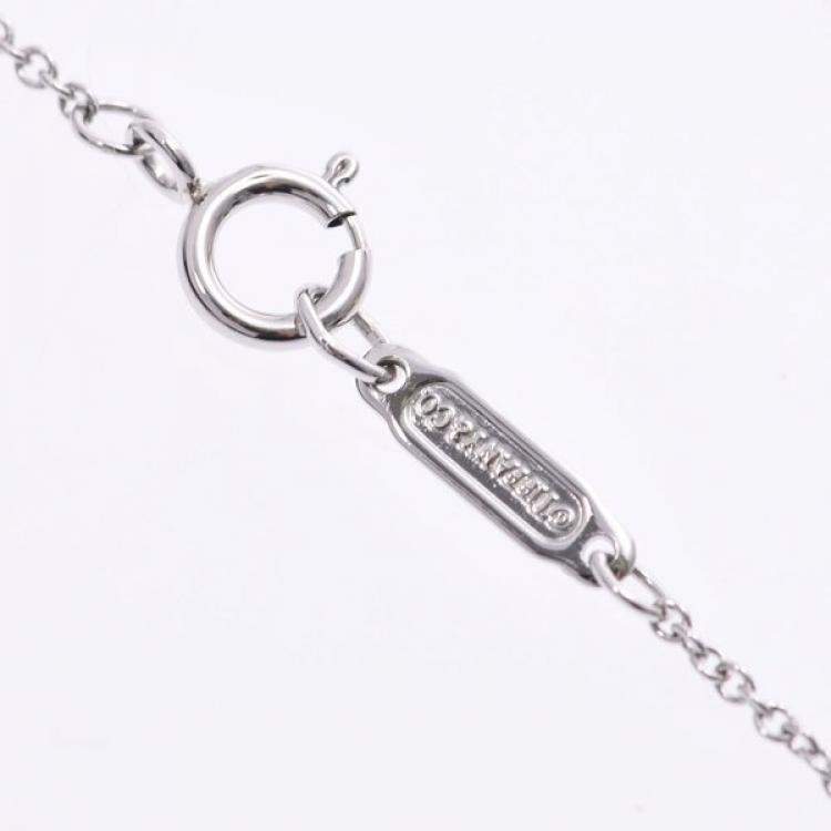 Pre Owned Tiffany & Co. Sentimental Diamond Heart Platinum Necklace 