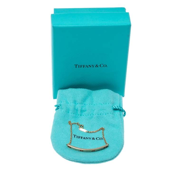 Pre Owned Tiffany & Co. Atlas Pierced Diamond 18K Rose Gold Bracelet