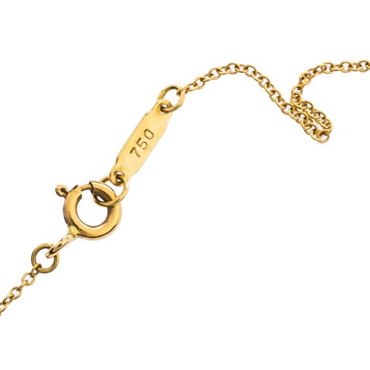Pre Owned Tiffany & Co. Etoile Diamond Heart Motif 18K Yellow Gold Platinum Pendant Necklace