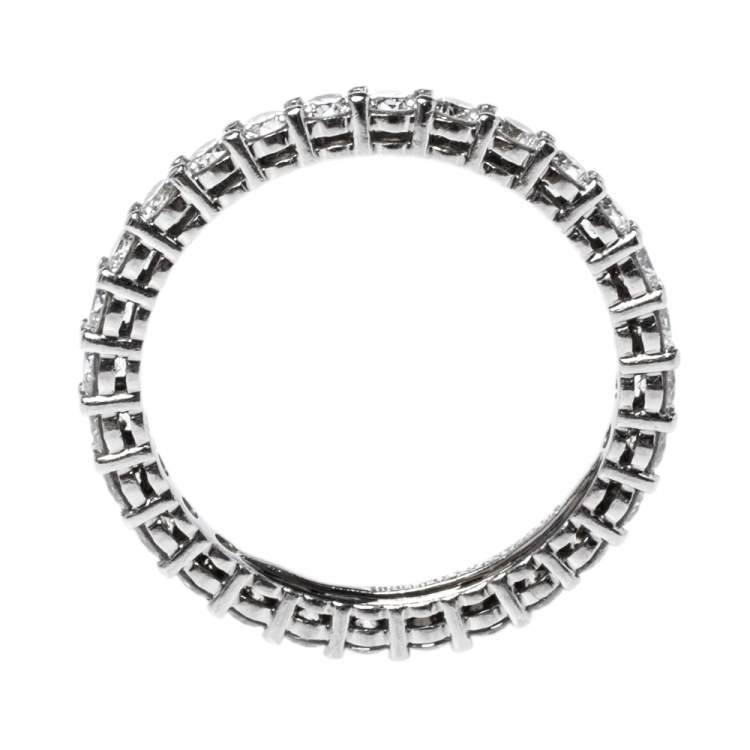 Pre Owned Tiffany & Co. Embrace Diamond Platinum Eternity Band Ring 50