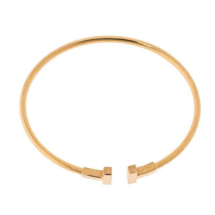 Pre Owned Tiffany & Co. T Wire 18K Rose Gold Bracelet
