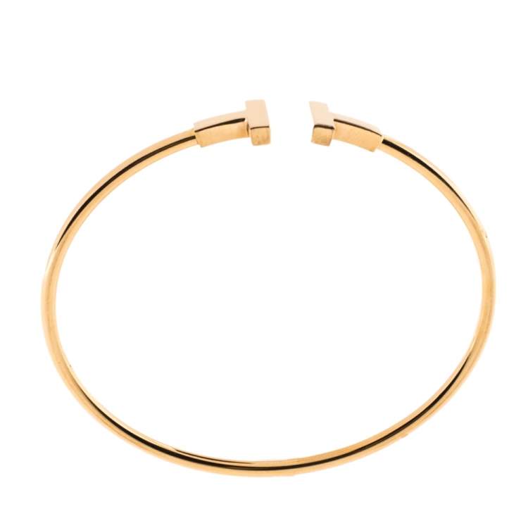 Pre Owned Tiffany & Co. T Wire 18K Rose Gold Bracelet