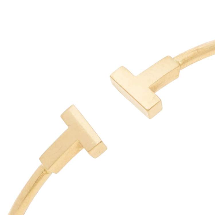 Pre Owned Tiffany & Co. T Wire 18K Yellow Gold Bracelet