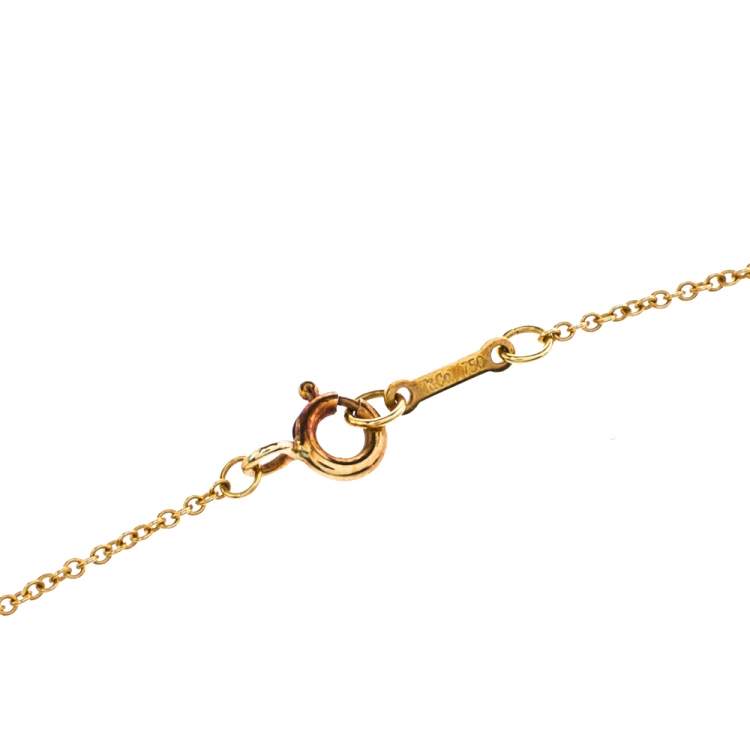 Pre Owned Tiffany & Co. Paloma Picasso Crown of Hearts 18K Three Tone Gold Medallion Pendant Necklace