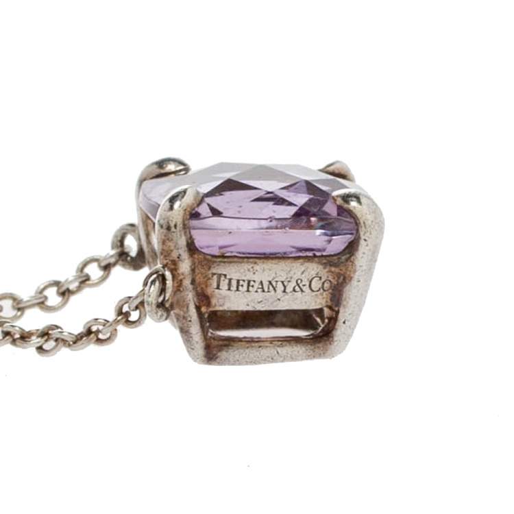Pre Owned Tiffany & Co. Amethyst Silver Pendant Necklace