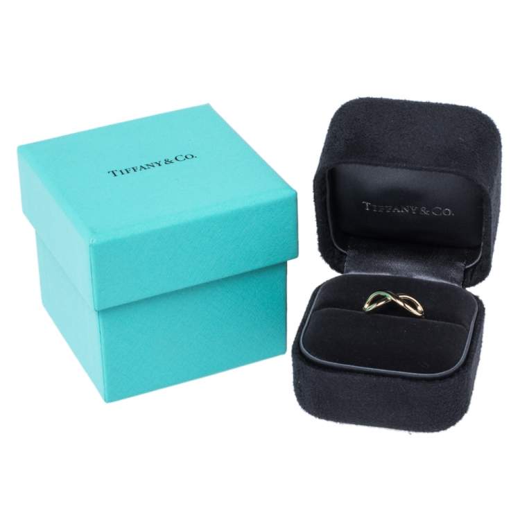 Pre Owned Tiffany & Co. Infinity 18K Yellow Gold Ring Size 50