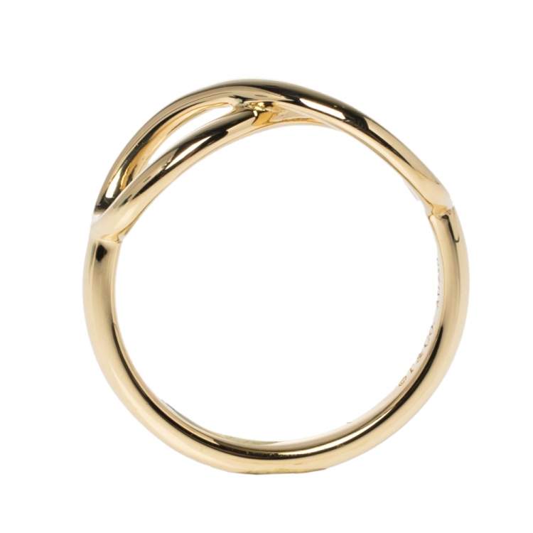 Pre Owned Tiffany & Co. Infinity 18K Yellow Gold Ring Size 50